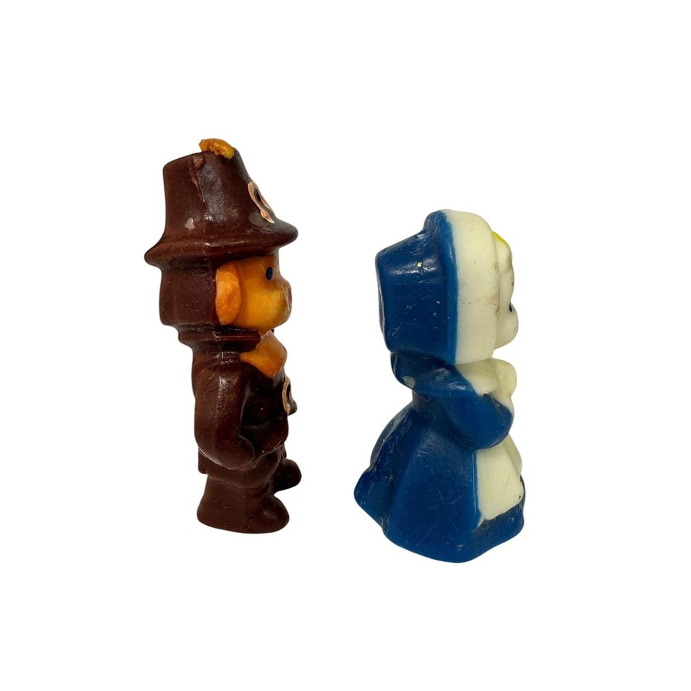 Vintage Gurley Pilgrim Boy & Girl Thanksgiving Candles – Small Wax Figures - Picture 4 of 7
